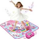 Humzo Unicorn Toys Dance Mat for Girls – Bluetooth Light-Up Musical Floor Mat with 4 New Game Modes, Adjustable Volume, 2025 New Gift for Girls Ages 3-12 Birthday & Christmas (Pink)