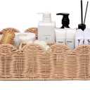 Storage Basket Wicker Baskets for Home, Living Room, Bedroom, Toilet Basket for Over Toilet Storage Shelf, End Table, Shelves and More(Natural) (beige)