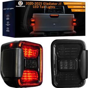 Gladiator JT Tail light, LED Tail Lights Compatible with 2020-2025 Jeep Gladiator JT, JT Brake Light Reverse Light Turn Signal Lamp Daytime Running Lamps DRL Side Marker Light Assembly