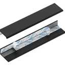 Goldenwarm 12 Pack Black Adhesive Cabinet Handles Peel and Stick Cabinet Handles Black Finger Pulls for Dresser Bathroom, Aluminium Alloy
