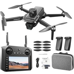 5G HD Dual Camera GPS Drone with 360° Laser Obstacle Avoidance,3,280ft RC Range, Brushless Motor, Optical Flow Positioning, Follow Me, Circle Fly, Return Home, Low Voltage Protection, APP Control, 4.5 Inch Screen, 7.4V 3000mAh 2 Batteries (30 Min Flight), ABS Durable, 4GB SD Card, Carry Case, 8 Propellers, Type-C Charging Cable, Beginner-Friendly FPV RC Quadcopter