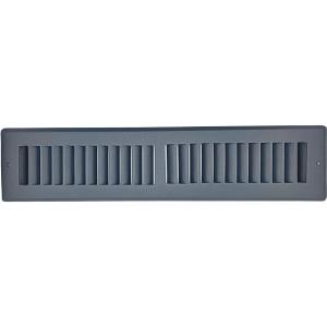 2"H x 12"W [Duct Opening] Toe Kick Vent Cover | 2x10 Cabinet Toe Kick Space Register Grille | Outer Dimensions: 4" X 14" | Grey