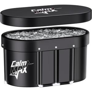 CalmMax Oval Ice Bath Tub with Cover for Athletes XL Portable Cold Plunge Tub - 130 Gal Capacity for Cold Water Therapy Ice Baths at Home Outdoor Gym 41IN