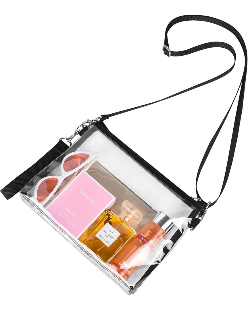 Clear Purse Stadium Approved Clear Bag with Removable Straps for Work Sporting Events and Concert 10 x 7.5 x 1.5 In