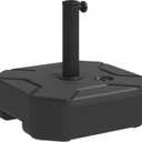 Outsunny Square Patio Umbrella Base Holder, Heavy Duty Outdoor Umbrella Stand Base, Filled Up to 55lbs with Stand or 44lbs with Water for Garden, Poolside, Black