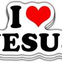 3 PCs I Love Jesus Heart Christian Vinyl Sticker 3 Inches (Fullcolor)