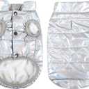 ASENKU Dog Winter Coat - Waterproof Windproof Dog Jacket, Warm Snowproof Doggie Puffer Vest for Cold Weather, Lightweight Snow Coats for Small Medium Large Dogs (Silver, XL)