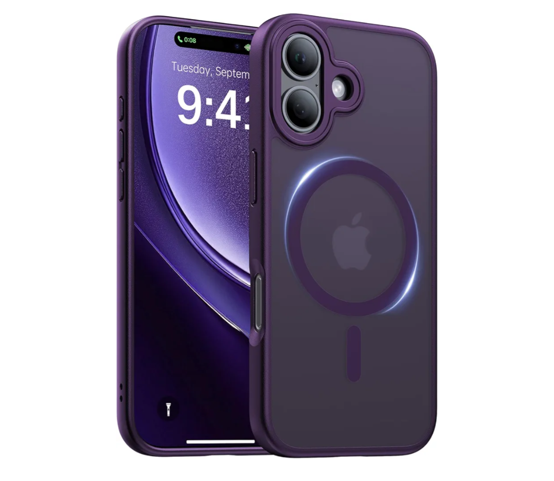 Magnetic for iPhone 17 Case,[Anti-Slip][Compatible with MagSafe][Military Grade Drop Protection] Shockproof Protective Translucent Matte Phone Case for iPhone 17 Case,Deep Purple