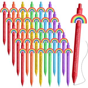 Engrowtic 60 Pcs Motivational Rainbow Ballpoint Pens Bulk Back to School Emotional Positive Pens with Inspirational Quote Black Ink Gift for Teacher Student