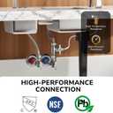 Tee Stop Valve, 1/2" PTC x 1/2" PTC x 1/4" OD Compression, Push to Connect Brass Plumbing Fitting for PEX, Copper, CPVC Pipe, Quarter-Turn Shut Off Water Valve Disconnect Clip