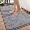 Bathroom Rugs 30x20, Extra Soft Absorbent Chenille Bath Rugs, Rubber Backing Quick Dry, Machine Washable Bath Mats for Bathroom Floor, Tub and Shower, Home Decor Accessories, Grey