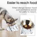 SuperDesign Mess Free 15 Slanted Bowl for Dogs and Cats, Tilted Angle Bulldog Bowl Dog Feeder, Non-Skid & Non-Spill, Easier to Reach Food L/2 Cup Marble Pattern