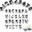Alphabet & Number Cookie Cutters Sets of 35 Pieces Mold Tools for Fondant Biscuit, Cake, Fruit, Vegetables, or Dough Stainless Steel (Style 1)