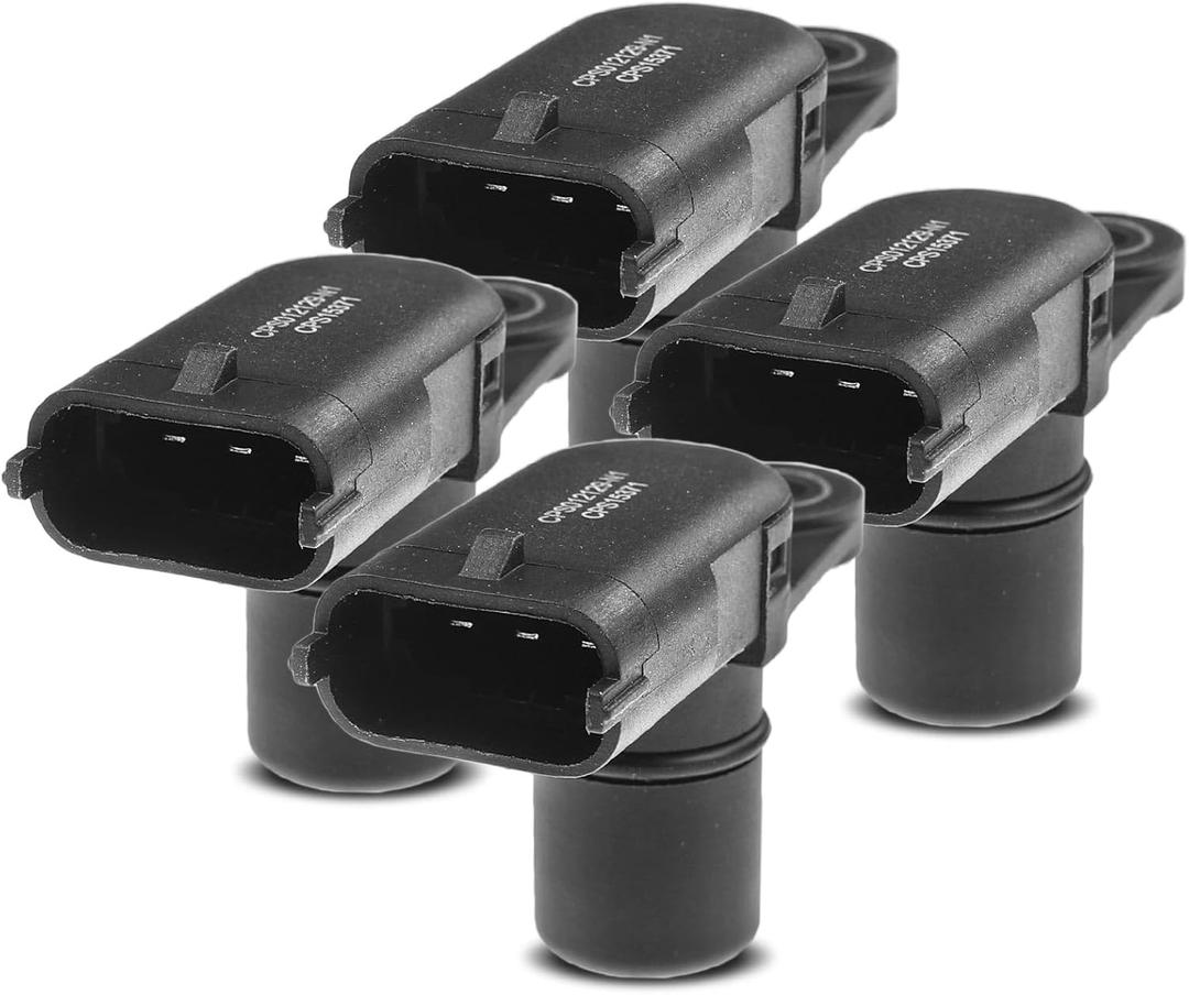 A-Premium 4-PC Engine Camshaft Position Sensor Compatible with Chevrolet Equinox, Malibu, Traverse, Impala, Camaro & GMC Terrain, Acadia & Buick Enclave & Cadillac SRX, CTS & Saab 9-5 & Saturn Outlook