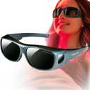 Professional Red Light Therapy Glasses OD5+ Eye Protection, Infrared & Blue Light, Portable LED Tanning Goggles (350-1500nm), Anti-Blue Light & UV Shield, Portable Eye Care for Home Use, SPA