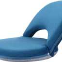 Nnewvante Floor Chair Adjustable Back Support Chair Foldable Meditation Seating Suede-Like Fabric Multiangle Cushioned Recliner for Adults Kids Video-Gaming Reading Watching, Navy