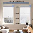 Motorized Blackout Smart Roller Blinds with Remote Control & Solar Panel - Automatic Electric Shades for Windows, Compatible with Alexa - White,28" W*72" H
