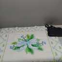 Snowy Green Pine Needle Wreath Christmas Mahjong Mat Wonderland Mahjong Table Mat with Carrying Bag 31.5" x 31.5" Cute Aesthetic Anti Slip Noise Reduction Game Table Cover for Poker Card Board