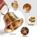 FOLKSMATE Leather Dog Door Bells for Potty Training, Big Brass Puppy Dog Door Bells Extra Loud for Dogs Training, Housebreaking, Door Knob, Dog Bell to Ring to Go Outside Puppy Pet Supplies Leather,, One Dog Bell, Brown/Leather