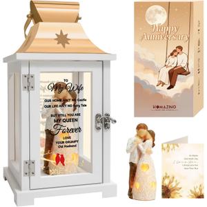Gift for Wife, Best Mother's Day Valentines Day Anniversary Birthday Gifts Lantern for Wife Christmas 6.3"L x 6.3"W x 12.6"H