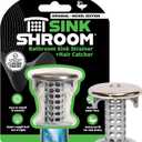 SinkShroom Revolutionary Bathroom Sink Drain Protector Hair Catcher, Strainer, Snare, Nickel Edition