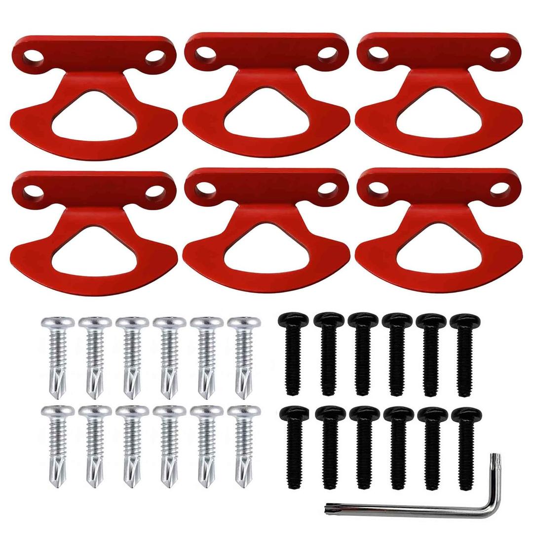 Tie Down Hooks Anchor, Compatible with Ford F150, 2004-2017 Styleside, 2001-2010 Explorer Sport Trac,2 Sets of Boltsself-Tapping Screws and Dacromet Screws 6pcs. (Red)