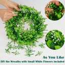 4 Packs Artificial Boxwood Wreaths 12 Inches Faux Greenery Leaves Wreath for Front Doors, Windows, Hanging Wall, Wedding Party, and Home Decorations UltraOutlet Artificial Christmas Garlands