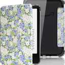 Fancity Clear Case Compatible with 6.8" Kindle Paperwhite 11th Generation & Paperwhtie Signature Edition 2021, Soft TPU Transparent Cover with Magnetic Closure Smart Auto Sleep/Wake, Blueberry