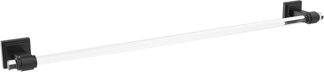 Amerock BH36064CMB | Clear/Matte Black Towel Bar | 24 in (610 mm) Towel Rack | Glacio | Bathroom Towel Holder | Bathroom Hardware | Bath Accessories