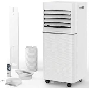 COWSAR 5000 BTU Portable Air Conditioner, Cooling for 200 Sq Ft Max, Remote Control, 2 Fan Speeds, 24H Timer, Quiet Operation & Fan Mode for Bedroom, Office, Home and Dorm