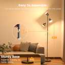 SIBRILLE 36W LED Tree Floor Lamp, Dimmable Tall Standing Lamp with Remote & Touch Control, 4 Color Temperatures Bright Floor Lamp, 3 Rotatable Light Modern Floor Lamps for Living Room Bedroom Office