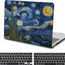 KSK KAISHEK Compatible with MacBook Pro 13 Inch Case Touch Bar 2016-2022, Model A2338 m2 m1 A2289 A2251 A2159 A1989 A1708 A1706, Hard Shell & Black Keyboard Cover, Van Gogh Starry Night