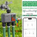 WiFi Sprinkler Timer 3 Zone with 984 FT Range, 3 Outlet Smart Water Timer for Garden Hose with Strong Wall Penetration/Rain Delay/Alexa & Google Voice/App Control, Water Hose Timers for Garden & Lawn