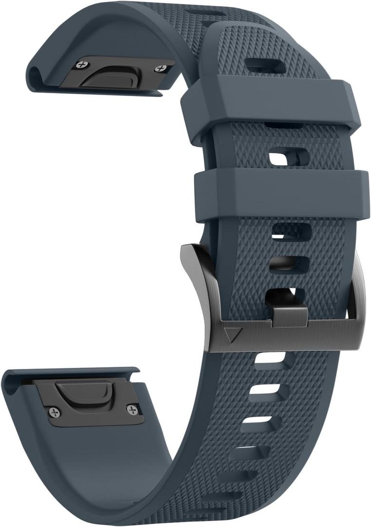 ANCOOL for Fenix 5/Fenix 6/Fenix 7 Band 22mm Silicone Watch Band for Fenix 8 47mm/Fenix 7 Pro/6 Pro/5 plus/Forerunner 935/945/955/965/Approach S62/S60/Epix Gen 2 47mm (Slate)
