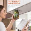 Uinxan 2-in-1 Under Kitchen Cabinet&Handheld Jar OpenerEasy Opens All Screw Bottle Caps,Magnet Storage,One-Handed Twist Off Lid,Premium 304 Stainless Steel Kitchen Tool, Gift for Anyone (Black)