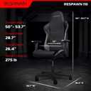 Respawn 110 Ergonomic Gaming Chair - Reclining Office Video Game Swivel Chair with Lumbar Support, Headrest, Heavy Duty, High Back, Racing Style Gaming Recliner Seat for Computer Gamer - Gray, 26.4"D x 28.7"W x 50-53.7"H