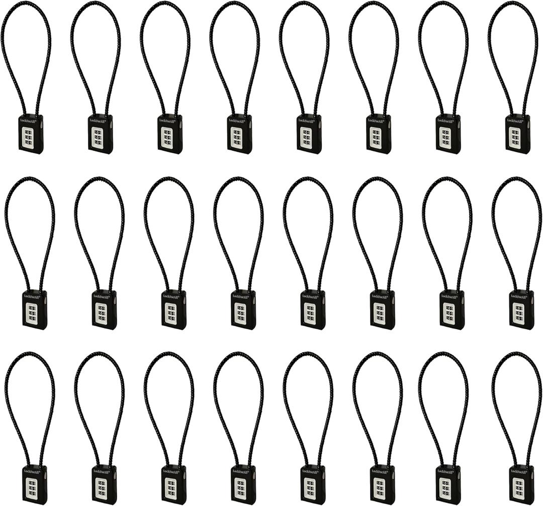 15 Inch Cable Gun Lock Combination, for Pistols, Handguns, Rifles, and Shotguns, Home and Storage for Firearm Locking and Safety (Black 15", 24 Pack)