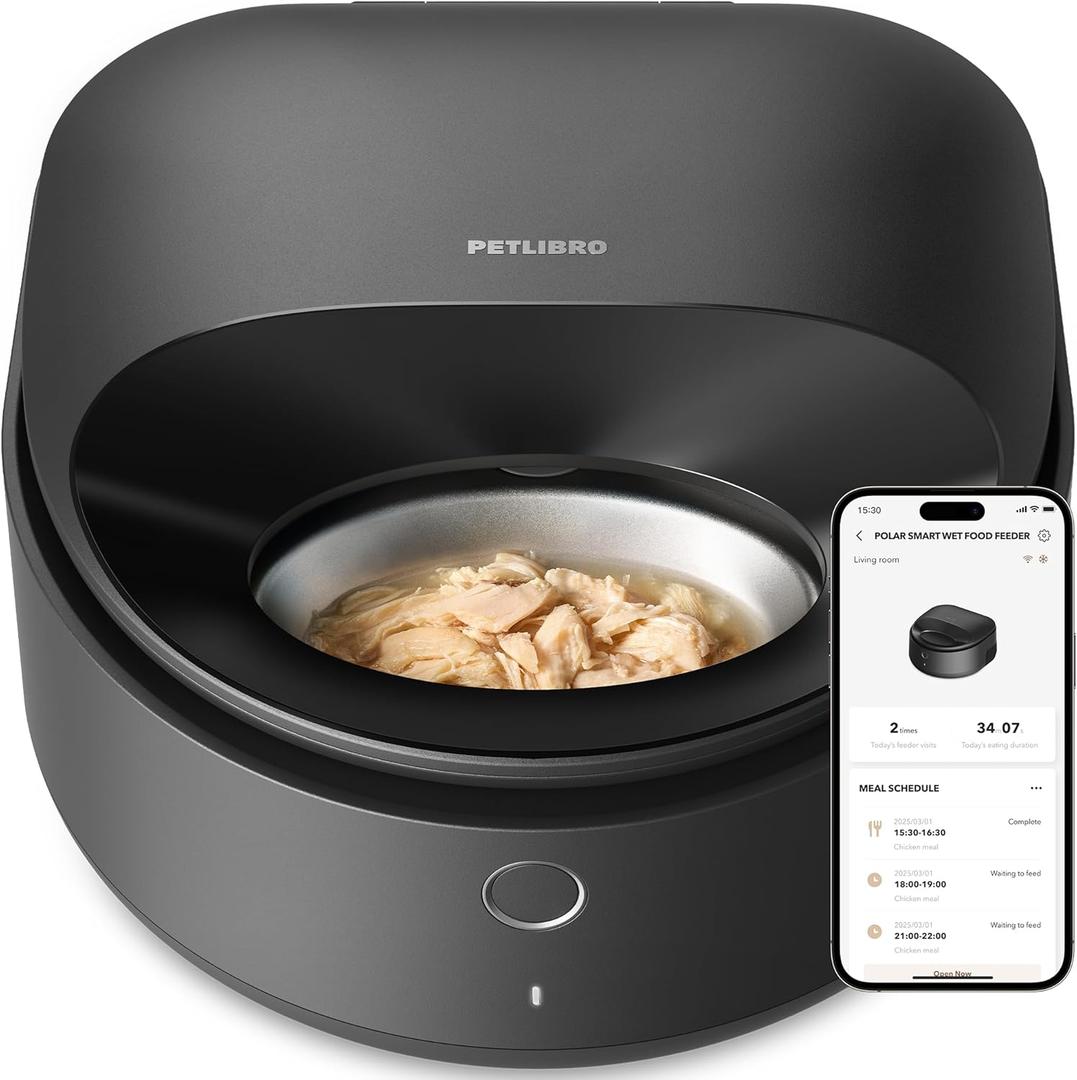 PETLIBRO Automatic Cat Feeder for Wet Food, Refrigerated Cat Feeder with Stainless Steel Bowl and Semiconductor Cooling, App Controlled Pet Food Dispenser Holds 3 Fresh Meals, Easy to Clean