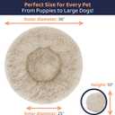 Clearance Round Dog Bed - Premium Comfort for Anxiety Relief - Fluffy & Calming Design with Ultra-Plush Support | Cozy Dog Bed with Super Soft Circle Style (Beige)