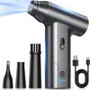 CLEVAST Compressed Air Duster Super Power Cordless Electric Mini Air Blower, 130,000 RPM Brushless Motor, Stepless Speed Control, Rechargeable for PC, Keyboard, Car, Electronics Cleaning Kit