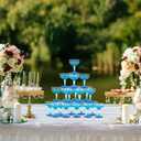 Zopeal 50 Pcs Champagne Glasses 5 oz Unbreakable Plastic Martini Glasses Disposable Wine Cups Stackable Stemmed Champagne Coupe Party Stem Cups for Valentine's Day Wedding Birthday Bar (Blue)