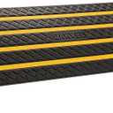 Garvee 1 Pack 48" Rubber Car Driveway Curb Ramp 33000 LBS Load Capacity | Heavy Duty Low Profile Slope Ramps with Reflective Safety Strips for Vehicles, RVs, and Wheelchairs