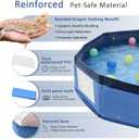 Eooqi Foldable Bearded Dragon Bathtub, Collapsible Reptile Bath Pool & Small Pet Water Tub, Portable Hard-Side Reptile Swimming Pool for Bearded Dragons, Hedgehogs and Hamsters (Blue, 19 x 3.5 in)