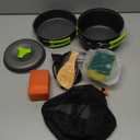 15pcs Camping Cookware Mess Kit,Non-Stick Lightweight Pots Set Portable Outdoor Cookware for Camping Backpacking Hiking Outdoor Cooking and Picnic