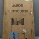 Telescoping Ladder,10.5FT Aluminum Multi-Purpose Collapsible Ladder with Stabilizers and Hooks,Jiashche Portable Extension Ladder for RV or Outdoor Work Silver,330lb Max Capacity