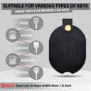 2 x Leather Keys Sleeve for Broken Car Key Loop Replacement - Cute Keychain Cover - Protector, Holder for Men & Women (Extra Large-black01)