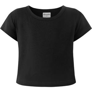 Noomelfish Girls Short Sleeve Crop Tops Kids Summer Dance Cropped T-Shirts (5-14 Years)