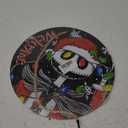 Deroro Welcome Christmas Front Door Sign, Black Xmas Wood Door Hanger Outdoor Outside Porch Decor, Funny Winter Holiday Wooden Wreath Indoor Wall Hanging Decoration