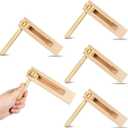 4 Pieces Mexicanas Noise Ratchet Wooden Spinning Ratchet Noise Maker Spinning Rattle Ratchet Wood Traditional Toy for Birthday Present, Party Favor, Sports Events and Christmas Celebrations