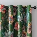 MYSKY HOME Green Floral Blackout Curtains 84 Inch Length 2 Panels Set Black Out Thermal Insulated Energy Efficient Grommet Cottagecore Flower Patterned Vintage Botanical Drapes for Living Room, 52" W
